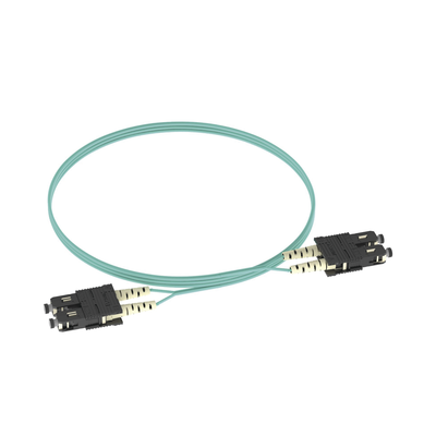 Jumper de Fibra Optica Multimodo 50/125 OM3, SC-SC Duplex, OFNR (Riser), Color Aqua, 3 Metros