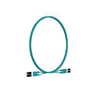 Jumper de Fibra Optica Multimodo 50/125 OM4, LC-LC Duplex, LSZH, Color Aqua, 2 Metros