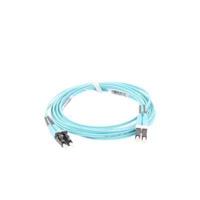 Jumper de Fibra Optica Multimodo 50/125 OM4, LC-LC Duplex, OFNR (Riser), Color Aqua, 3 Metros