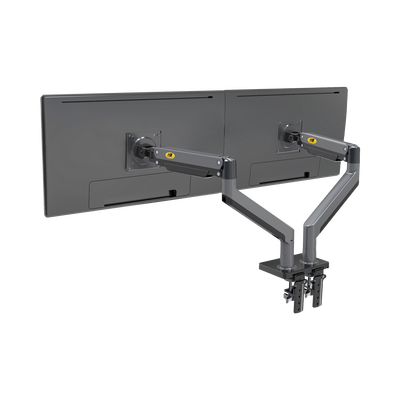 Montaje de Escritorio articulado para 2 monitores de 22"-32" /  Soporta hasta 15 kg x  brazo / Vesa 75 x 75 / 100 x 100 / Acero / Giro: 360°