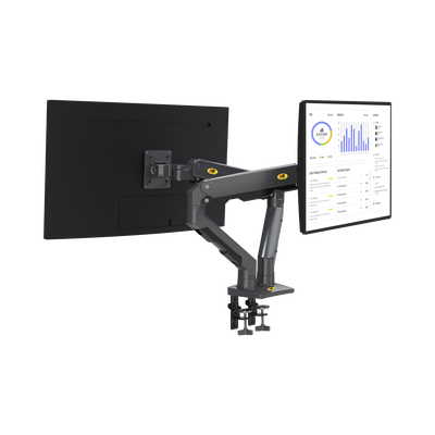 Montaje de Escritorio articulado para 2 monitores de 27-34" /  Soporta hasta 16 kg  por brazo/ Vesa 75 x 75 / 100 x 100 / Acero / Giro: 360°