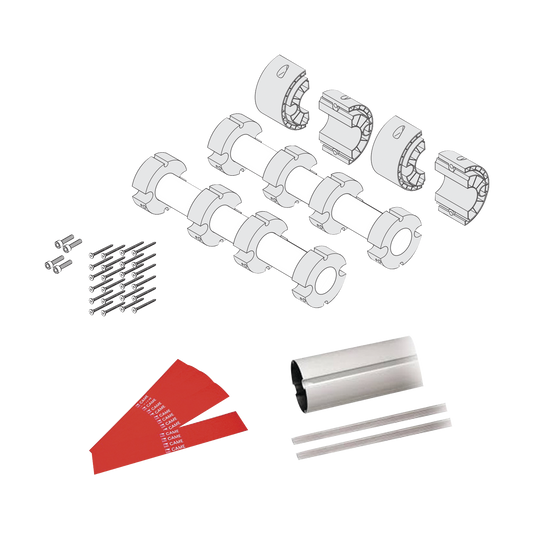 Kit de mástil para barreras GARD8 / Incluye 2 secciones tubulares de 4m / Incluye tiras reflejantes / Incluye unión central