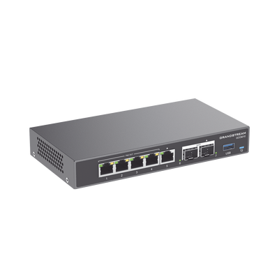 4 en 1: Firewall, Router, PBX IP, Switch Gigabit de 5 Puertos (4 PoE) y 2 Puertos SFP 2.5 Gigabit