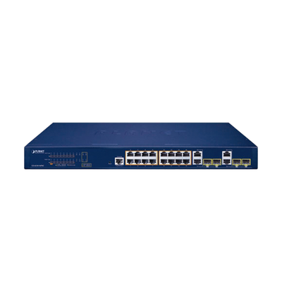 Switch Administrable PoE  Capa 2 de 16 Puertos 10/100/1000 Mbps 802.3af/at, 4 Puertos SFP Gigabit, Hasta 240 W