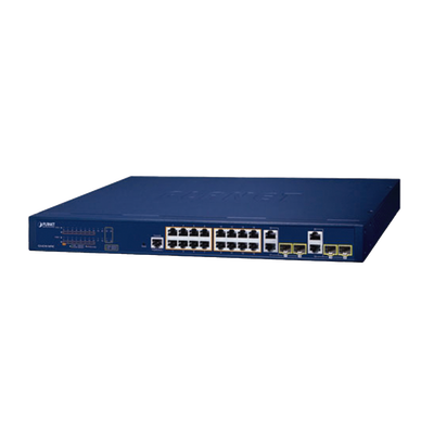 Switch Administrable PoE  Capa 2 de 16 Puertos 10/100/1000 Mbps 802.3af/at, 4 Puertos SFP Gigabit, Hasta 240 W