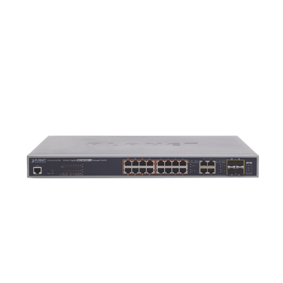 Switch administrable L2, 16 puertos 10/100/1000T Ultra PoE + 4 puertos Gigabit Combo TP/SFP