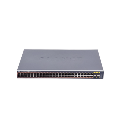 Switch Administrable de 48-Puertos 10/100/1000T 802.3at PoE + 4-Puertos 100/1000BASE-X SFP / 440W