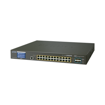 Switch Administrable L2+ 24 puertos gigabit c/ Ultra PoE, 4 puertos 10G SFP, c/Display, (600W)