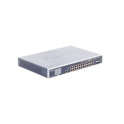 Switch Administrable Capa 3, 24 Puertos Gigabit 802.3bt, Hasta 600 W, 4 Puertos 10 G SFP+, Con Pantalla Táctil para Configuración Básica