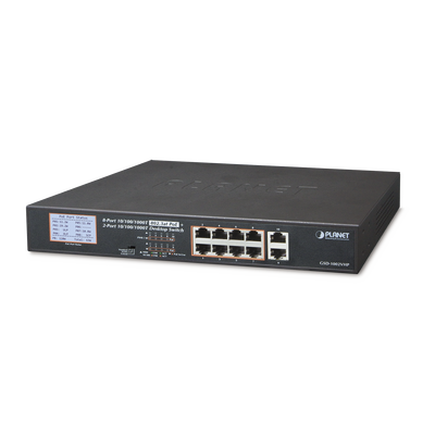 Switch No Adminsitrable PoE+ distancia 250 metros 8 puertos PoE Gigabit + 2 gigabit