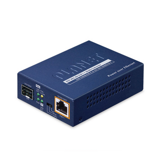Convertidor de Medios 100/1000BASE-X SFP a 10/100/1000BASE-T 802.3bt PoE++ (60 Watts)