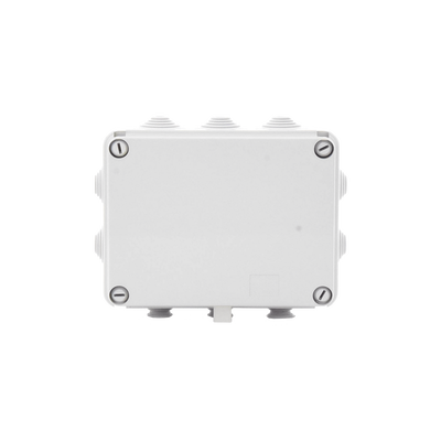 Caja de derivación de PVC Auto-extinguible con 10 entradas, tapa atornillada, 190 x 140 x 70 MM, Para Exterior (IP55)