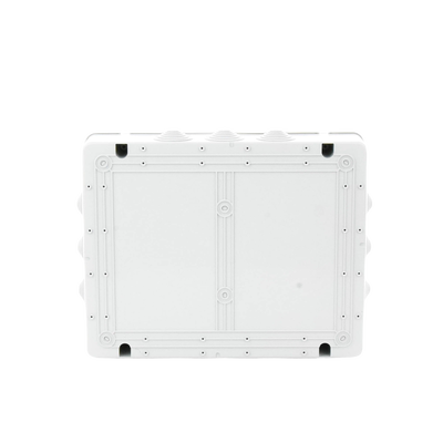 Caja de derivación de PVC Auto-extinguible con 12 entradas, tapa atornillada, 380x300x120 MM, Para Exterior (IP55)