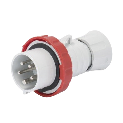 CLAVIJA MÓVIL RECTA HP - IP66/IP67/IP68/IP69 - 3P+N+T 16A 380-415V 50/60HZ - ROJO - 6H - CONEXIONADO DE TORNILLO