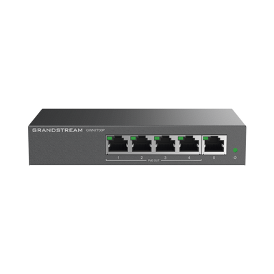 Switch PoE+ Gigabit No Administrable / 5 puertos 10/100/1000 Mbps / 4 puertos PoE+ / hasta 60W