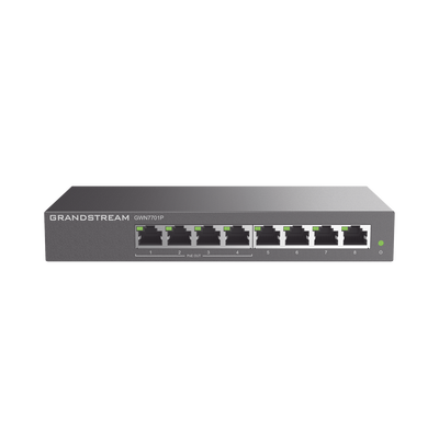 Switch PoE+ Gigabit No Administrable / 8 puertos 10/100/1000 Mbps / 4 puertos PoE+ /  hasta 60W