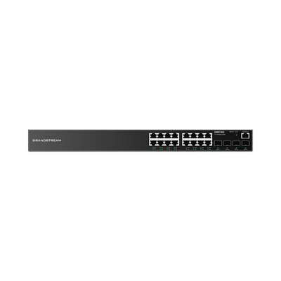 Switch Gigabit Administrable / 16 puertos 10/100/1000 Mbps + 4 Puertos SFP Uplink / Compatible con GWN Cloud.