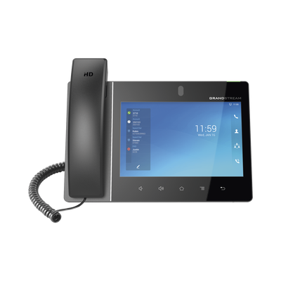 Teléfono IP Android 11, 16 líneas SIP con 16 cuentas, pantalla táctil  8", puertos Gigabit, Wi-Fi, Bluetooth, PoE, codec Opus, IPV4/IPV6 con gestión en la nube GDMS