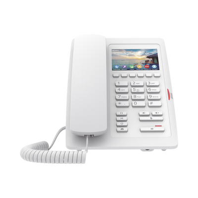 (H5W Color Blanco)Teléfono IP WiFi para Hotelería, profesional de gama alta con pantalla LCD de 3.5 pulgadas a color, 6 teclas programables para servicio rápido (Hotline) PoE