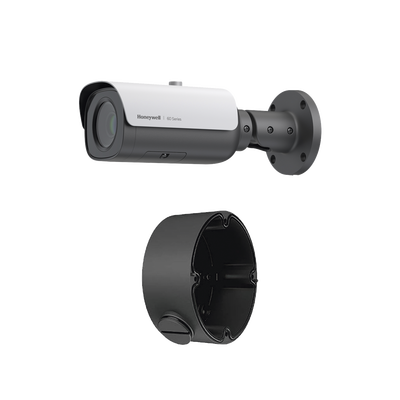 Bala IP 5 MP / Lente Mot. 5 a 50 mm / Incluye Caja de Conexión / IR 60 m / Detección Facial / Movimiento / Sabotaje / Merodeo / Intrusión / Alarmas y Audio I/O / ONVIF / NDAA / PoE / H.265 / IP67 / IK10 / Serie 60 / Honeywell Security