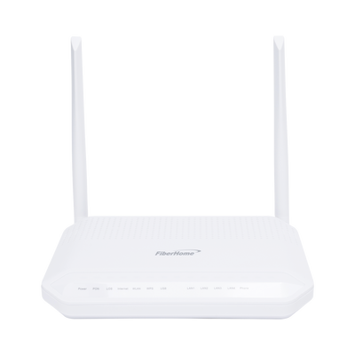 ONU GPON WiFi 2.4/5 GHz MIMO 2x2, 4 puertos Gigabit + 1 POTS + USB, conector SC/UPC