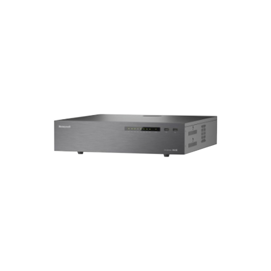 NVR 8 Megapixel (4K) / 64 Canales / Sin Puertos PoE / H.265 / Incluye 2 HDD de 8 TB (2 Bahias de Disco Duro) / ONVIF / NDAA / Soporta IA / Serie 35 / Audio y Alarmas I/O / Honeywell Security