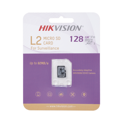 Memoria microSD / Clase 10 de 128 GB / Especializada Para Videovigilancia / Compatibles con cámaras HIKVISION