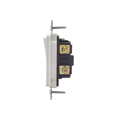 Interruptor Decorador de 20 A 120-277 V CA/ Unipolar / Cableado Lateral y Posterior / Color Blanco.