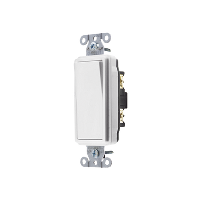 Interruptor Decorador de 20 A 120-277 V CA/ Unipolar / Cableado Lateral y Posterior / Color Blanco.