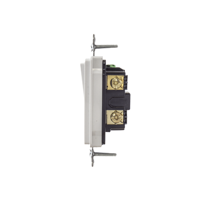 Interruptor Decorador de 20 A 120-277 V CA/ 3 Vías/ Cableado Lateral y Posterior / Color Blanco.