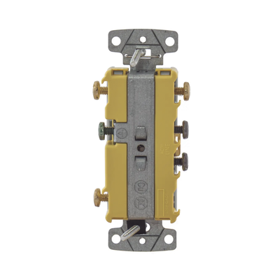 Interruptor Residencial 15 A 120-277 V, 1 Polo 3 Vías, Cableado lateral, Color Blanco.