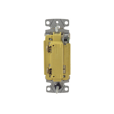 Interruptor Unipolar Residencial 15 A 120-277 V / Cableado Lateral y Trasero / Color Marfil.