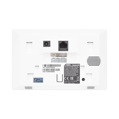 Monitor IP/SIP para interior, Wi-Fi, pantalla a color de 4.3", audio de 2 vías, PoE, 8 interfaces de entrada de alarma.