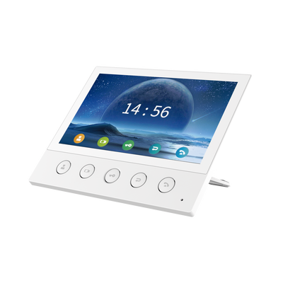 Monitor IP/SIP para interior, Wi-Fi, pantalla táctil de 7", audio de 2 vías, PoE, 8 interfaces de entrada de alarma.