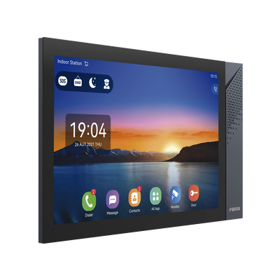 Monitor IP/SIP para interior con Android, Wi-Fi, Bluetooth, Pantalla táctil de 10.1", audio de 2 vías, PoE, 8 interfaces de entrada de alarma.