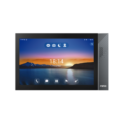 Monitor IP/SIP para interior con Android, Wi-Fi, Bluetooth, Pantalla táctil de 10.1", audio de 2 vías, PoE, 8 interfaces de entrada de alarma.