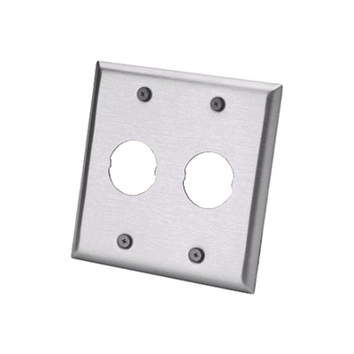 Placa de Pared Doble IndustrialNet™, Para 2 Conectores Industriales, de Acero Inoxidable