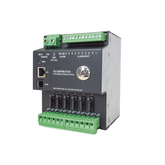 Fuente de distribución de 6 salidas, control y monitoreo Ethernet, Vo: 10-60V Dc, para montaje en riel din