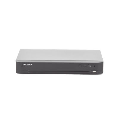 (ACUSENSE / Evita Falsas Alarmas) DVR 4 Megapixel / 4 Canales TURBOHD + 2 Canales IP / 1 Bahía de Disco Duro / 1 Canal de Audio