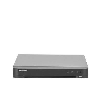 DVR 4 Canales TurboHD + 4 Canales IP / 8 Megapixel (4K) / Acusense (Evita Falsas Alarmas) / Audio por Coaxitron / 1 Bahía de Disco Duro / 4 Entradas de Alarma / 1 Salida de Alarma / H.265+ / Salida de Video en Full HD