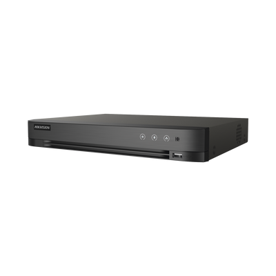 (ACUSENSE / Evita Falsas Alarmas) DVR 8 Megapixel / 8 Canales TURBOHD + 8 Canales IP / 1 Bahía de Disco Duro / Audio por Coaxitron