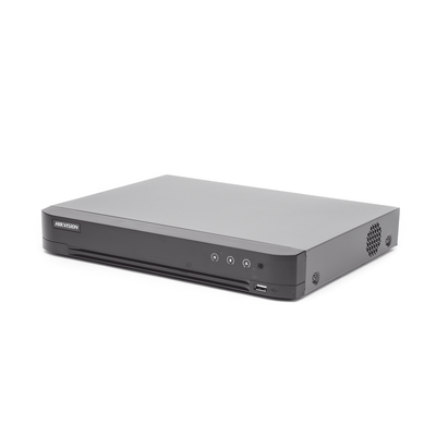 DVR 16 Canales TurboHD + 8 Canales IP / 4 Megapixel / Acusense (Evita Falsas Alarmas) / Audio por Coaxitron / Reconocimiento de Rostros (Base de Datos) / 1 Bahía de Diso Duro / H.265+