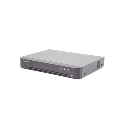 DVR 16 Canales TurboHD + 8 Canales IP / 5 Megapixel Lite - 3K Lite / Acusense (Evita Falsas Alarmas) / Reconocimiento de Rostros (Base de Datos) / Audio por Coaxitron / 1 Bahía de Disco Duro / H.265+