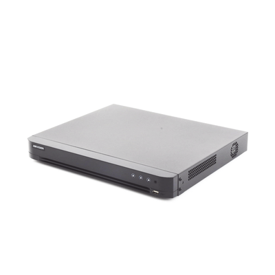 (ACUSENSE / Evita Falsas Alarmas) DVR 4K / 16 Canales TURBOHD + 16 Canales IP /  2 Bahía de Disco Duro / Audio por Coaxitron / Salida de Vídeo en 4K / Entrada Salida de Alarma