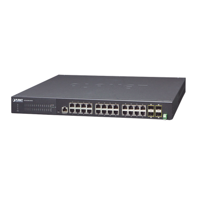 Switch Capa 3 Industrial de 24 puertos 10/100/1000T + 4 puertos 1000X SFP