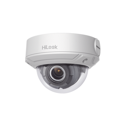 HiLook Series / Domo IP 4 Megapixel / 30 mts IR / Exterior IP67 / PoE / WDR 120 dB / Lente Motorizado 2.8-12 mm / IK10 / MicroSD