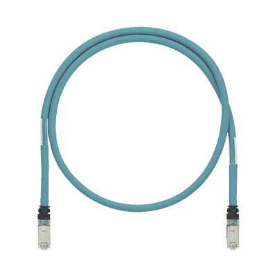 Patch Cord Cat6A de Grado Industrial 600V, Blindado SF/UTP, Calibre 26 AWG, Color Aqua, 60 cm.