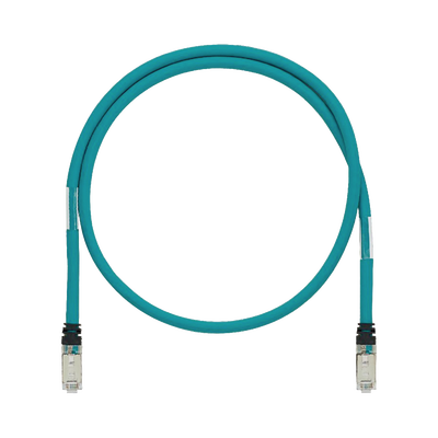 Patch Cord Cat5e de Grado Industrial 600V, Blindado SF/UTP, Calibre 24 AWG, Color Aqua, 15m