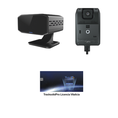 KIT Dashcam con sistema de control ADAS (asistencia de manejo) y Camara DMS con IA (JC170) / Multiples alarmas /Comunicación dos vías / ideal para flotas vehiculares / Facil instalacio / Incluye licencia vitalicia plataforma TrackSolidPro