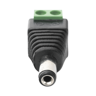 Adaptador Macho Tipo Jack de 3.5 mm Polarizado de 12 Vcc / Terminales Tipo Tornillo / Polarizado (+/-) / Ideal para Cámaras de Video Vigilancia.